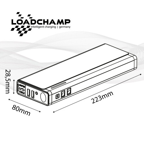 Loadchamp Starthilfe Power-Bank 20000mAh 750A 12V, 112,90 €