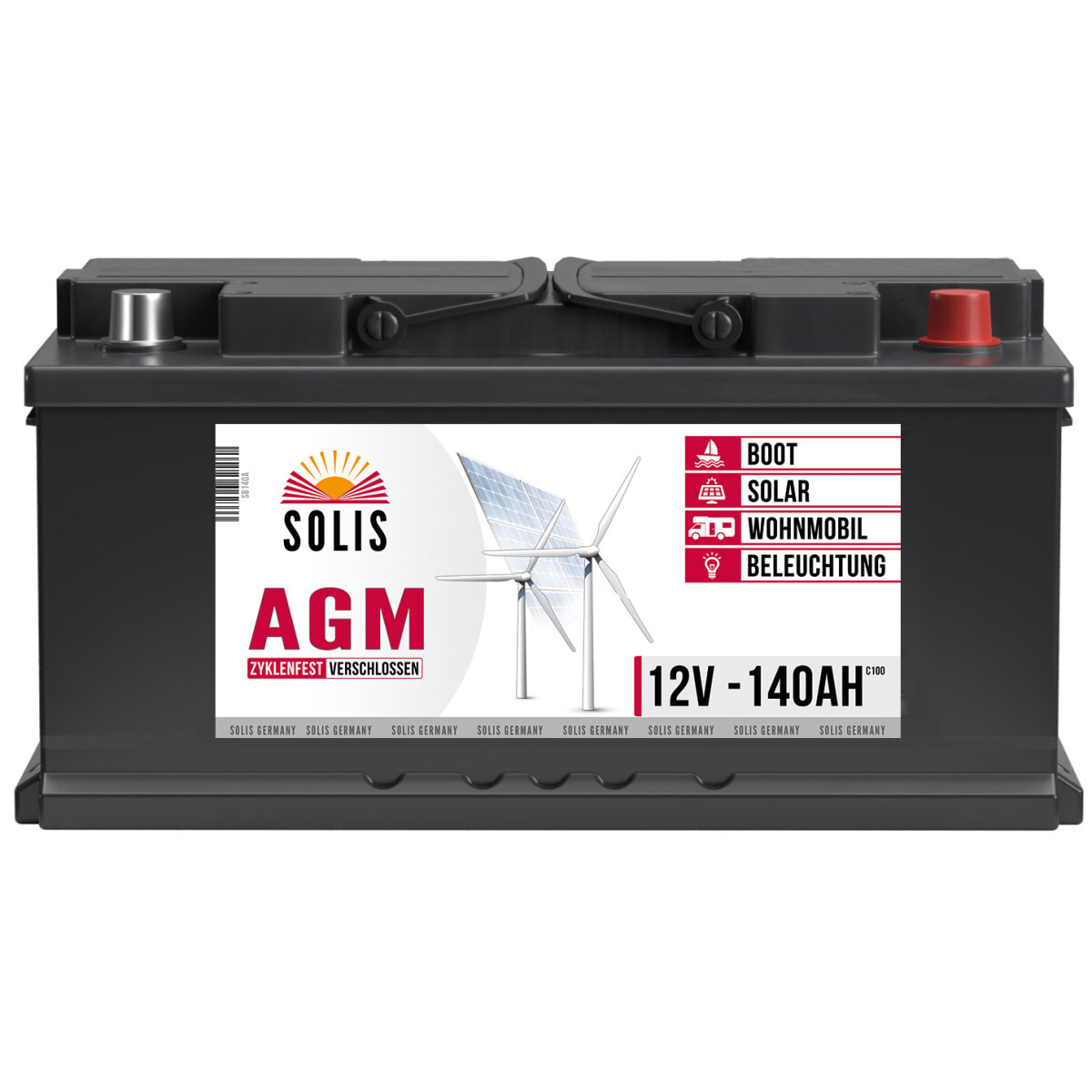 Solis AGM Batterie 140Ah 12V, 169,90 €
