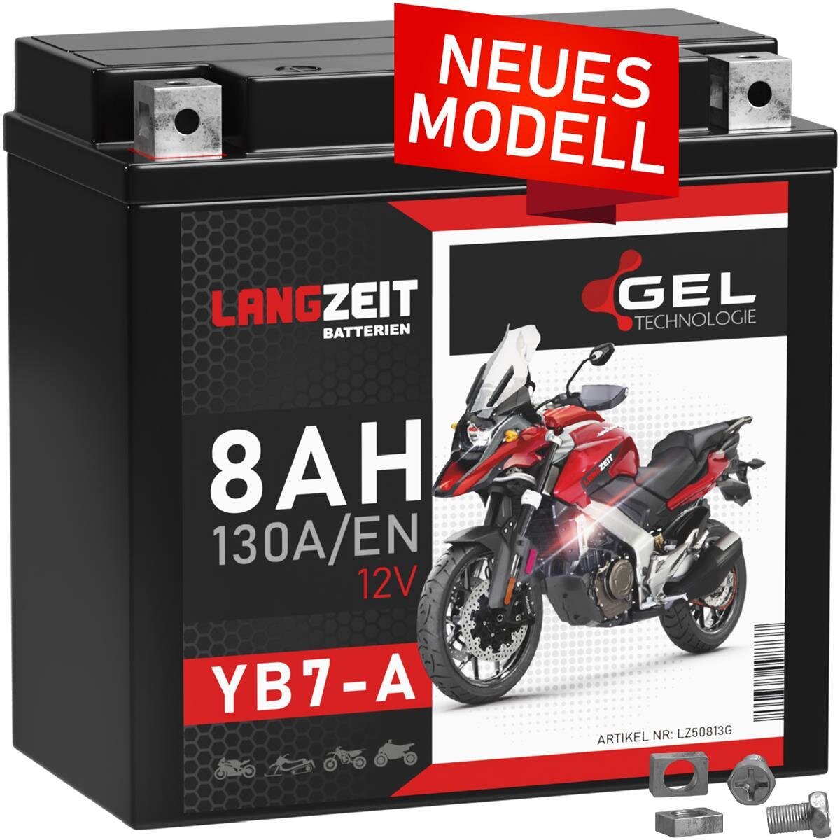 Langzeit Gel Motorradbatterie YB7-A 8Ah 12V, 33,90 €