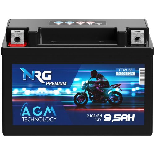 NRG AGM Motorradbatterie YTX9-BS 9,5Ah 12V, 28,90 €